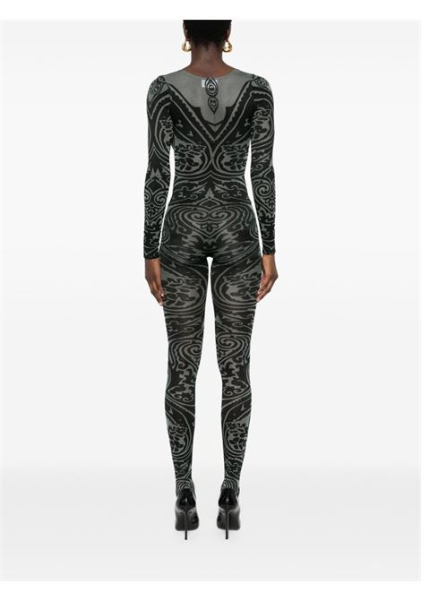 Black Body Tattoo V-neck catsuit Wolford x etro - women WOLFORD X ETRO | 583088095